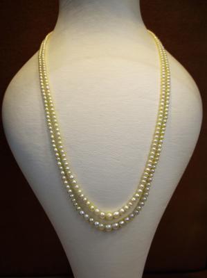 Double Line Natural Pearls Necklace 61 carats