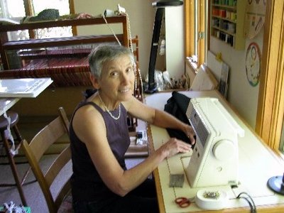 Connie Kuhn and Her Sewing Machine